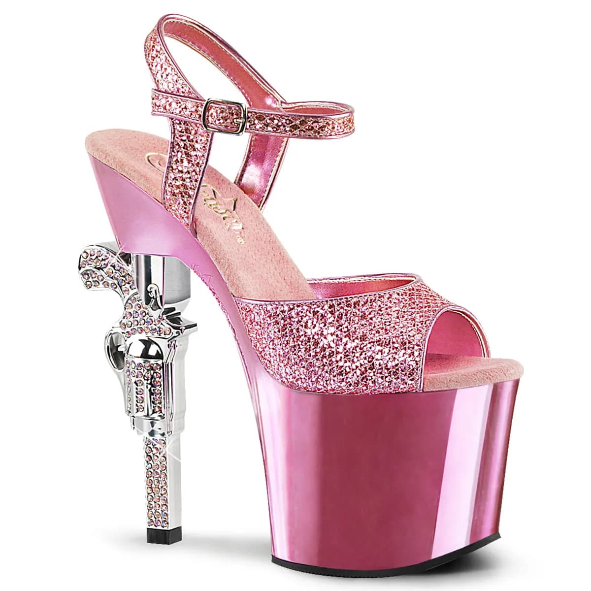 Pleaser REVOLVER-709G Damen Sandale Rosa Mehrfarbig EU 39