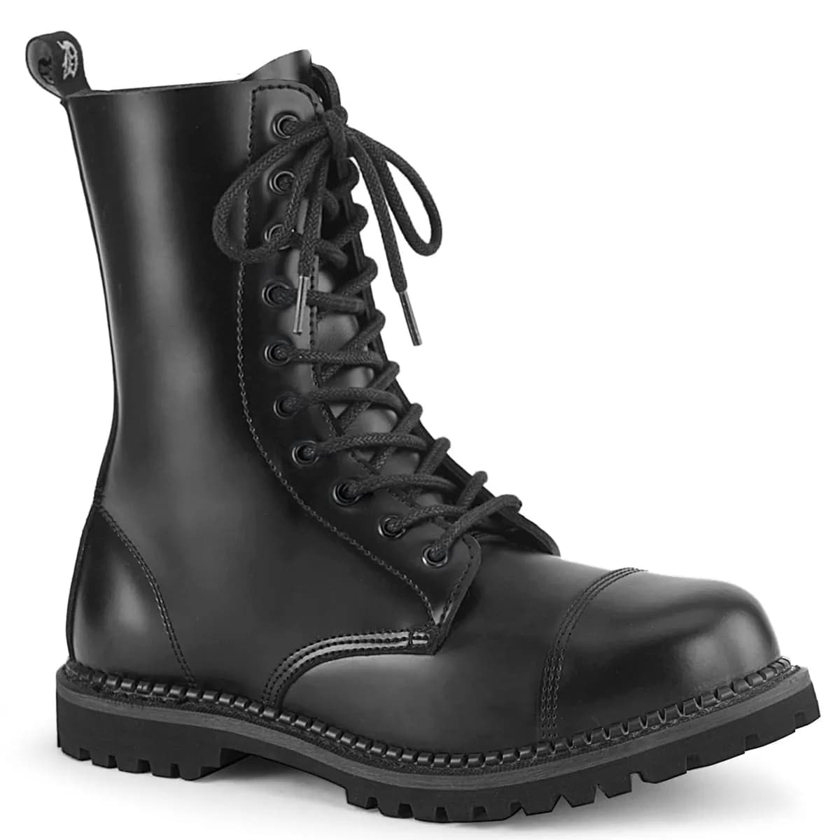 DemoniaCult RIOT-10 Unisex Stiefelette Schwarz Leder EU 40