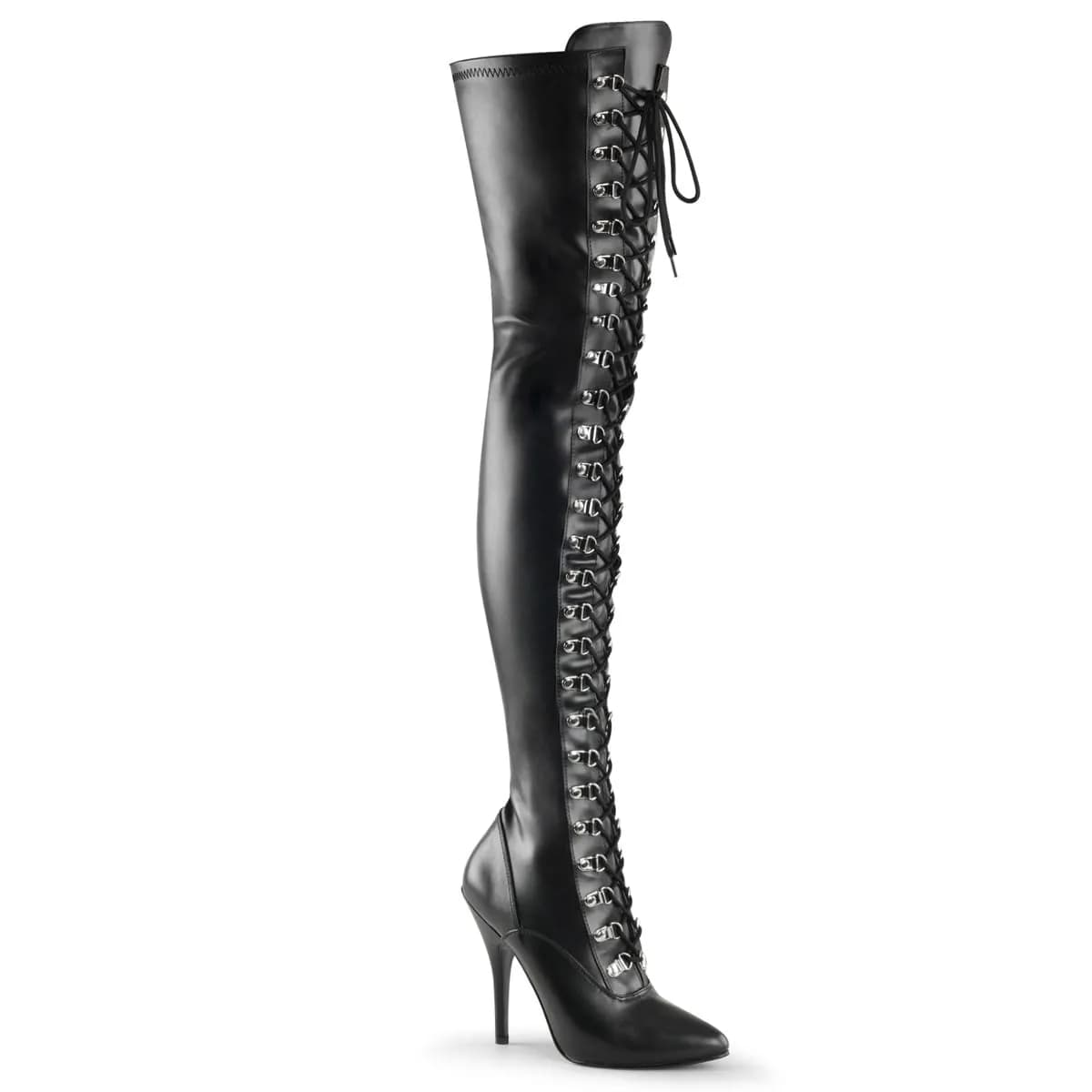 Pleaser SEDUCE-3024 Damen Stiefel Schwarz Matt EU 46