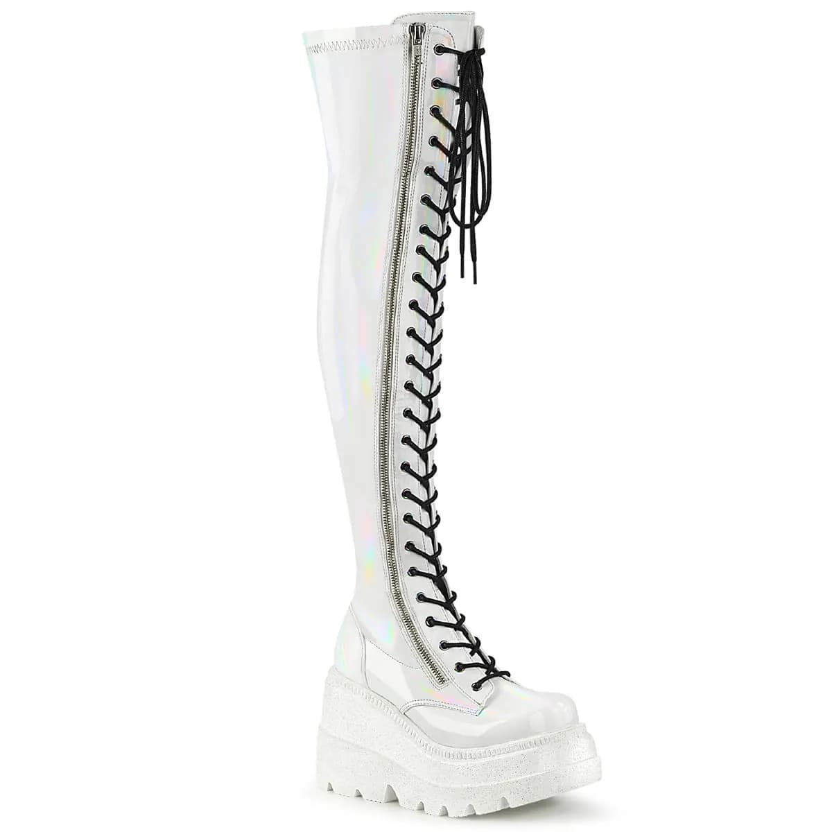 DemoniaCult SHAKER-374 Damen Stiefel Weiß  EU 40