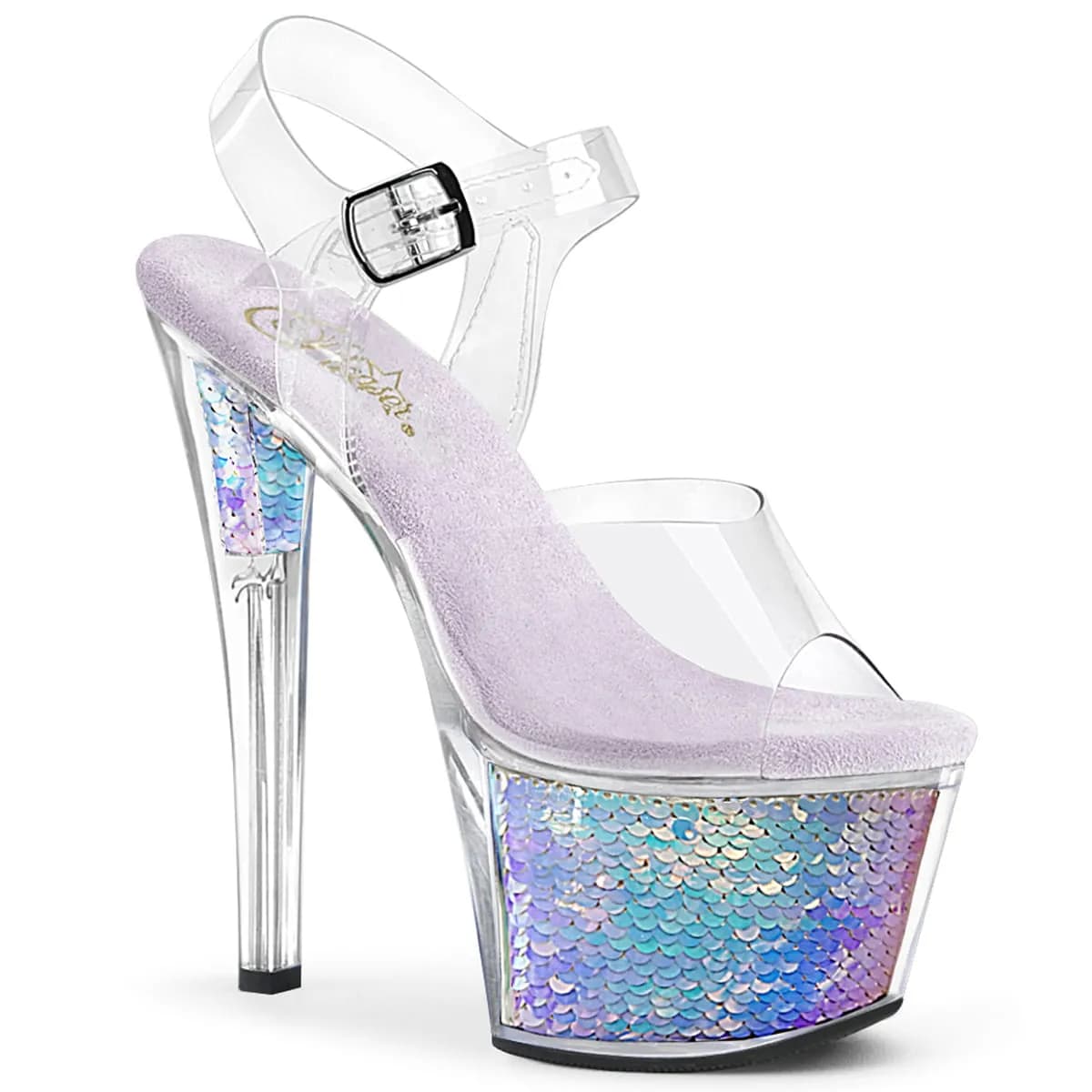 Pleaser SKY-308MC Damen Sandale Transparent  EU 38