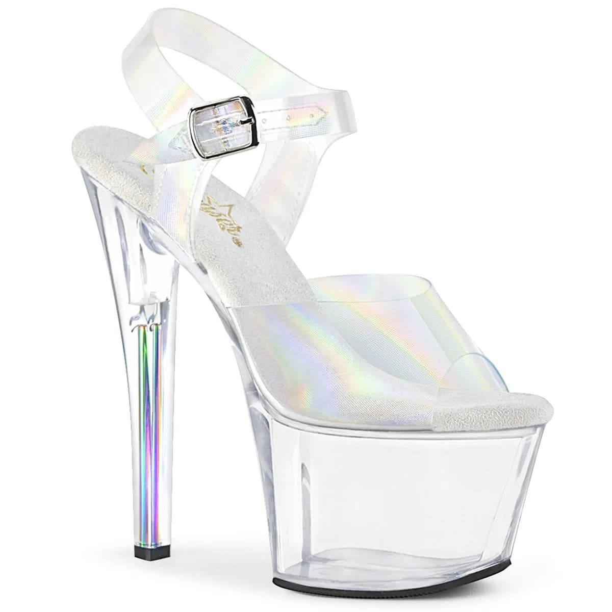 Pleaser SKY-308N-RBH Damen Sandale Transparent  EU 40