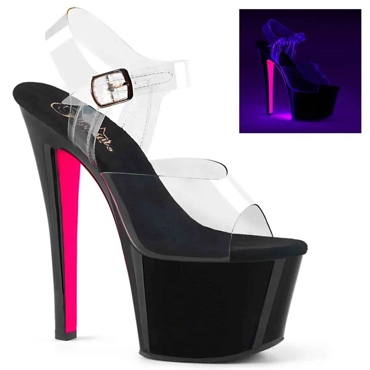 Pleaser SKY-308TT Damen Sandale Transparent  EU 44