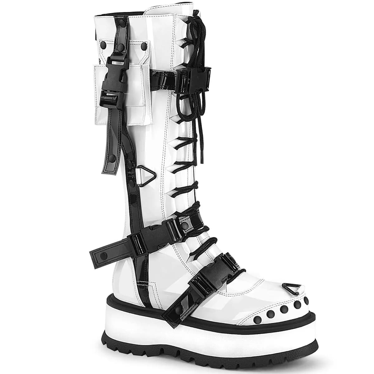 DemoniaCult SLACKER-260 Damen Stiefel Weiß  EU 38