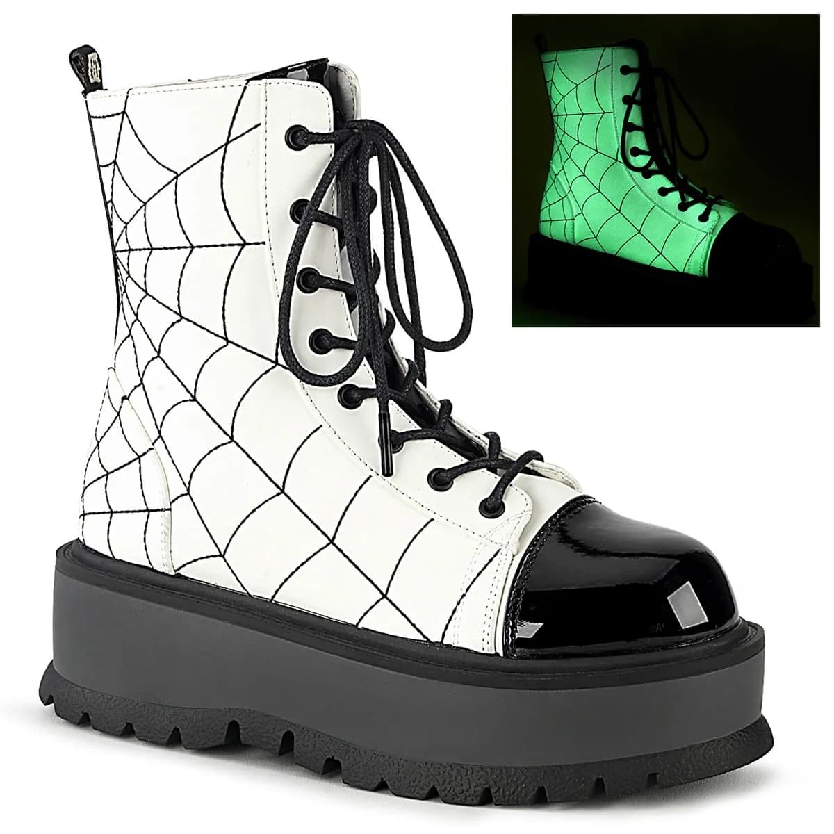 DemoniaCult SLACKER-88 Damen Stiefelette Weiß Schwarz EU 42