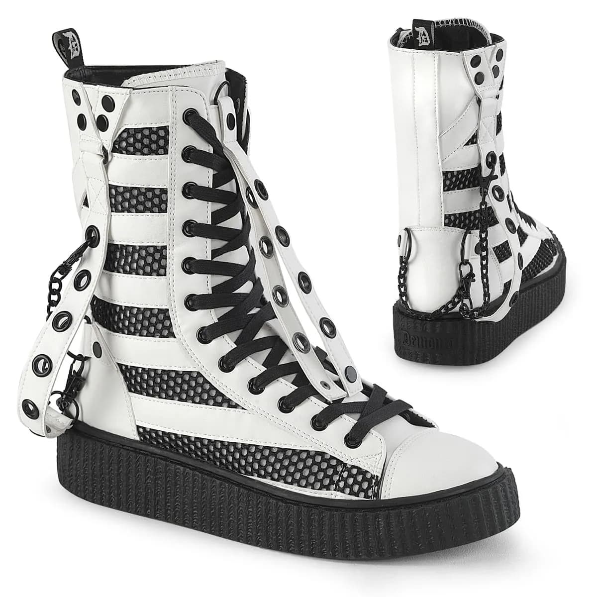 DemoniaCult SNEEKER-325 Unisex Creeper Weiß  EU 45