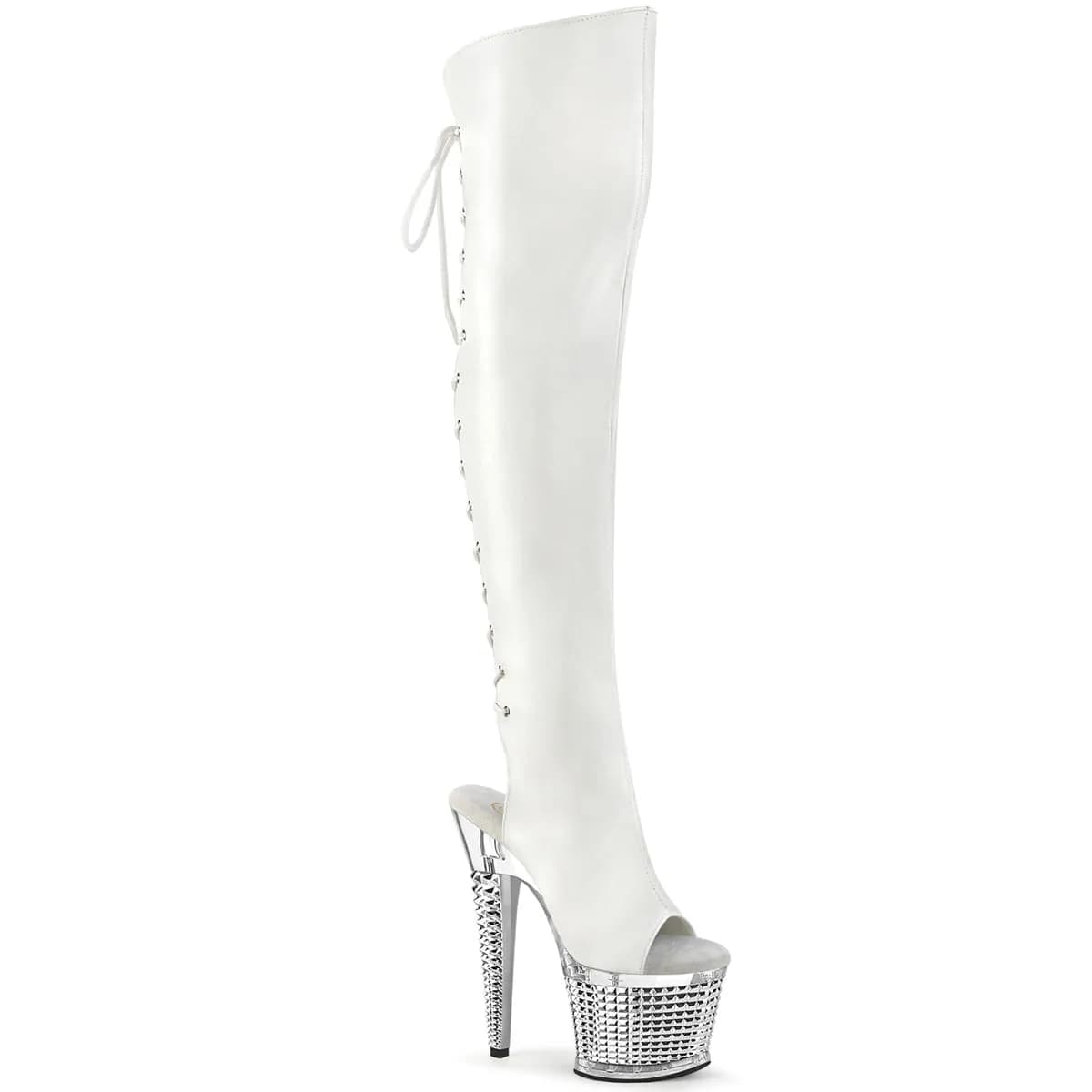 Pleaser SPECTATOR-3019 Damen Stiefel Weiß  EU 37