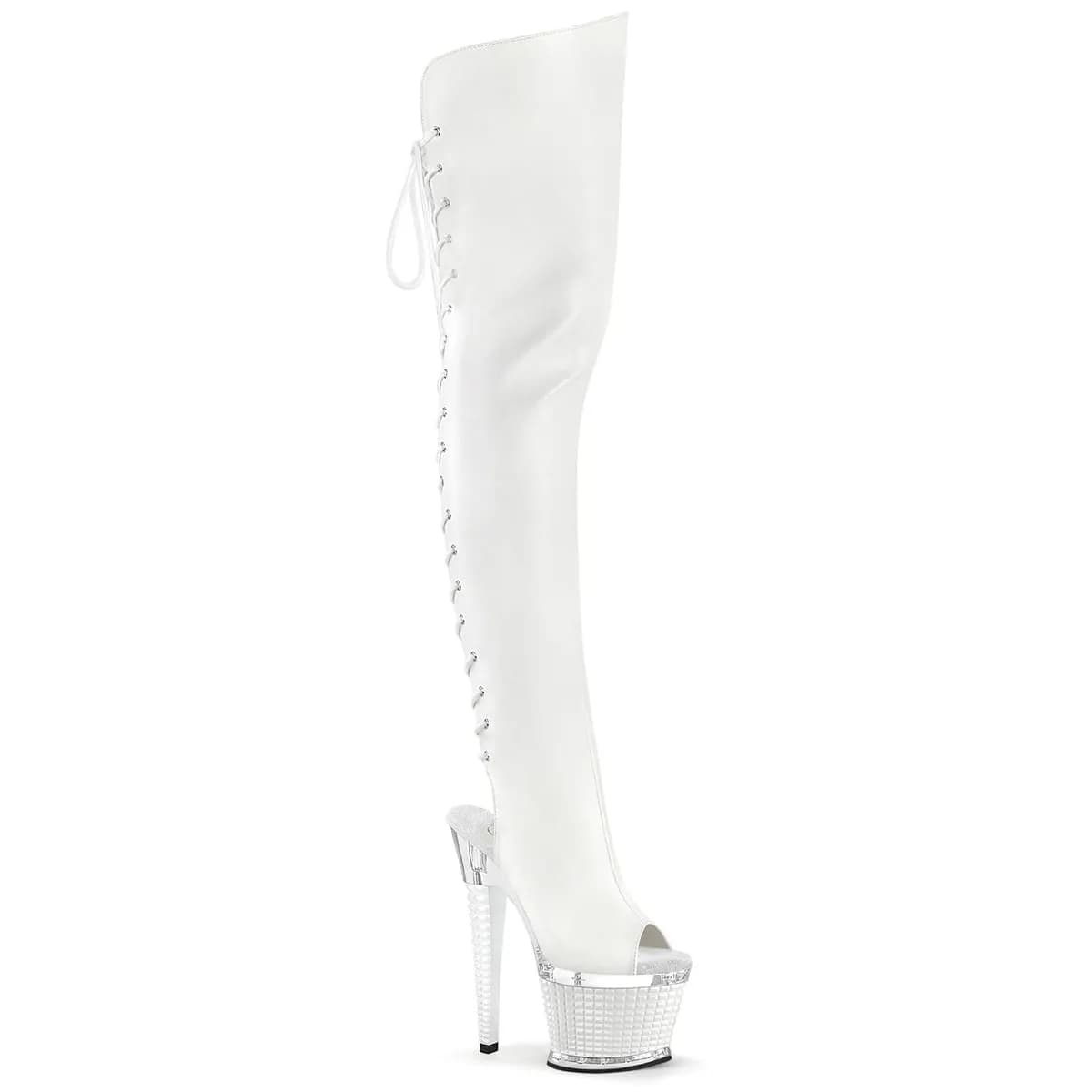 Pleaser SPECTATOR-3030 Damen Stiefel Weiß  EU 40