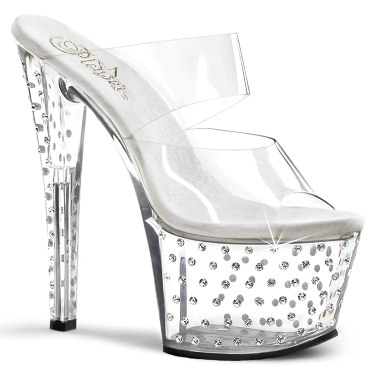 Pleaser STARDUST-702 Damen Slipper Transparent EU 41