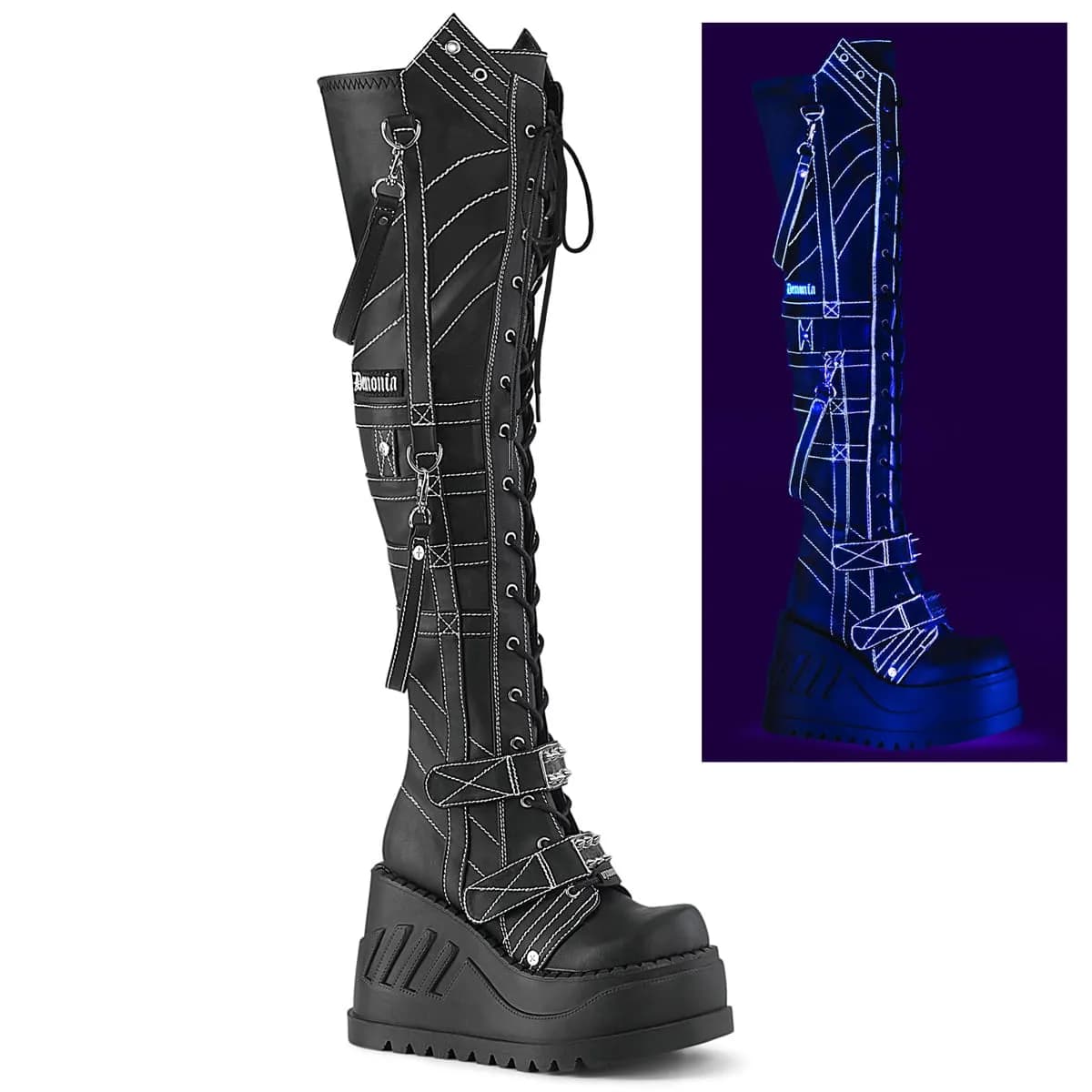 DemoniaCult STOMP-310 Damen Stiefel Schwarz  EU 41