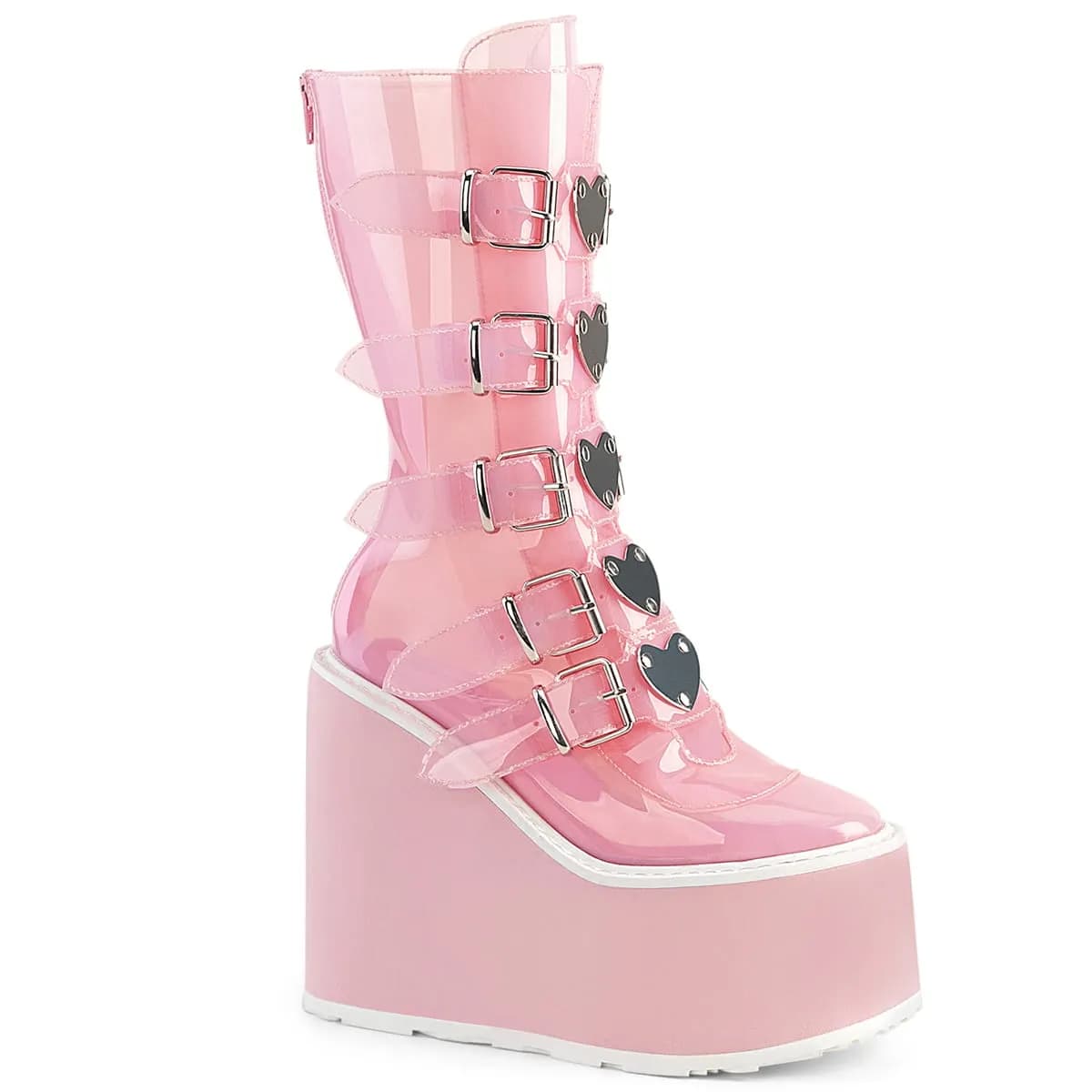 DemoniaCult SWING-230C Damen Stiefel Rosa Transparent EU 36