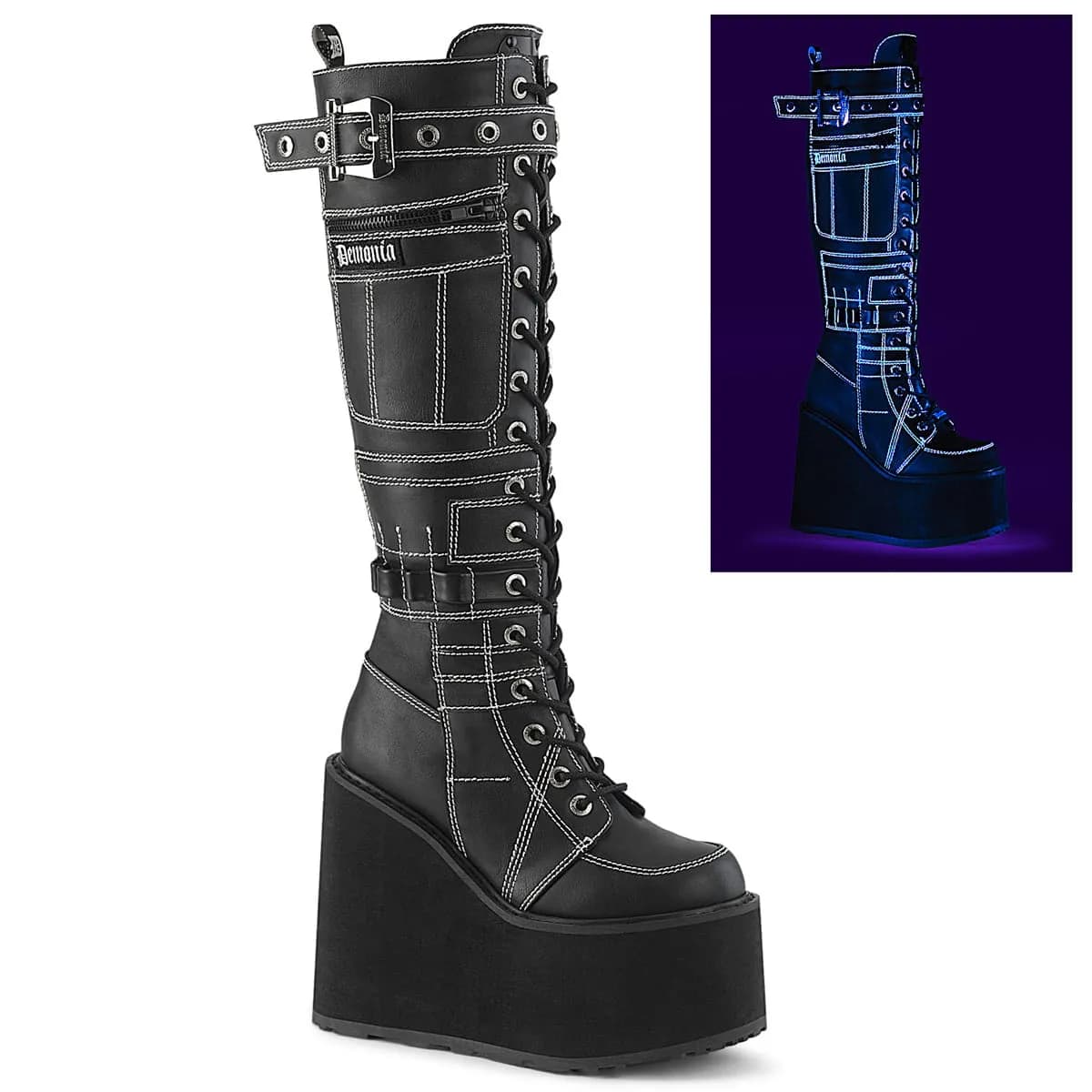 DemoniaCult SWING-260 Damen Stiefel Schwarz  EU 38