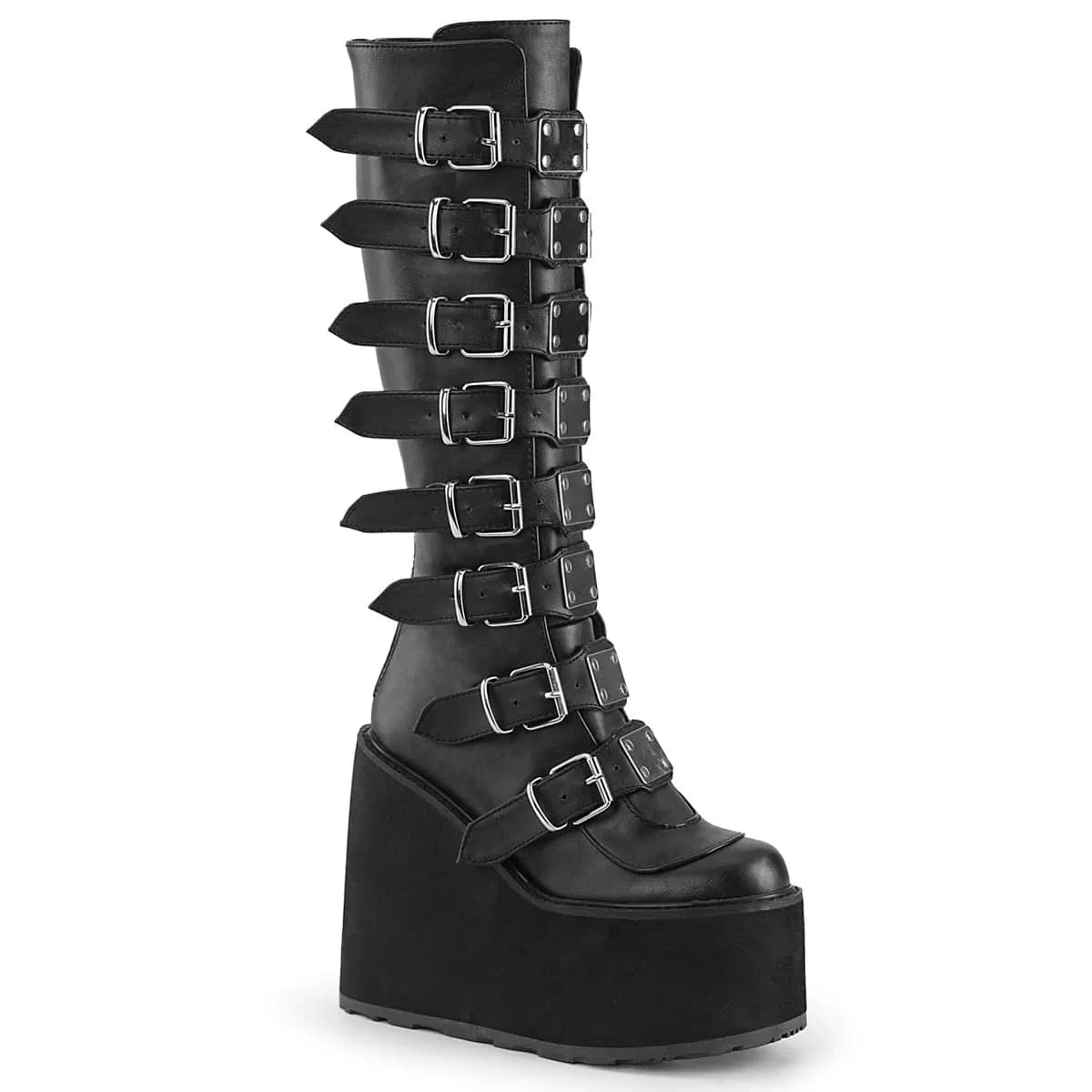 DemoniaCult SWING-815 Damen Stiefel Schwarz Matt EU 42
