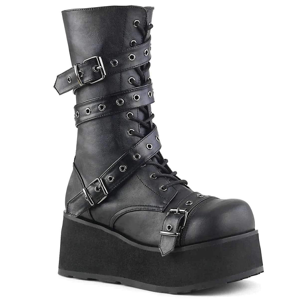 DemoniaCult TRASHVILLE-205 Unisex Stiefel Schwarz