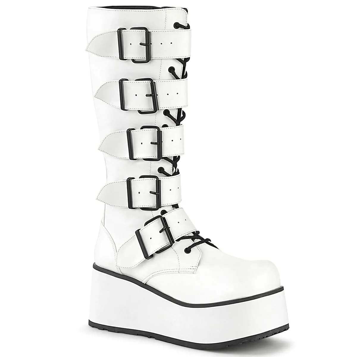 DemoniaCult TRASHVILLE-518 Unisex Stiefel Weiß  EU 40