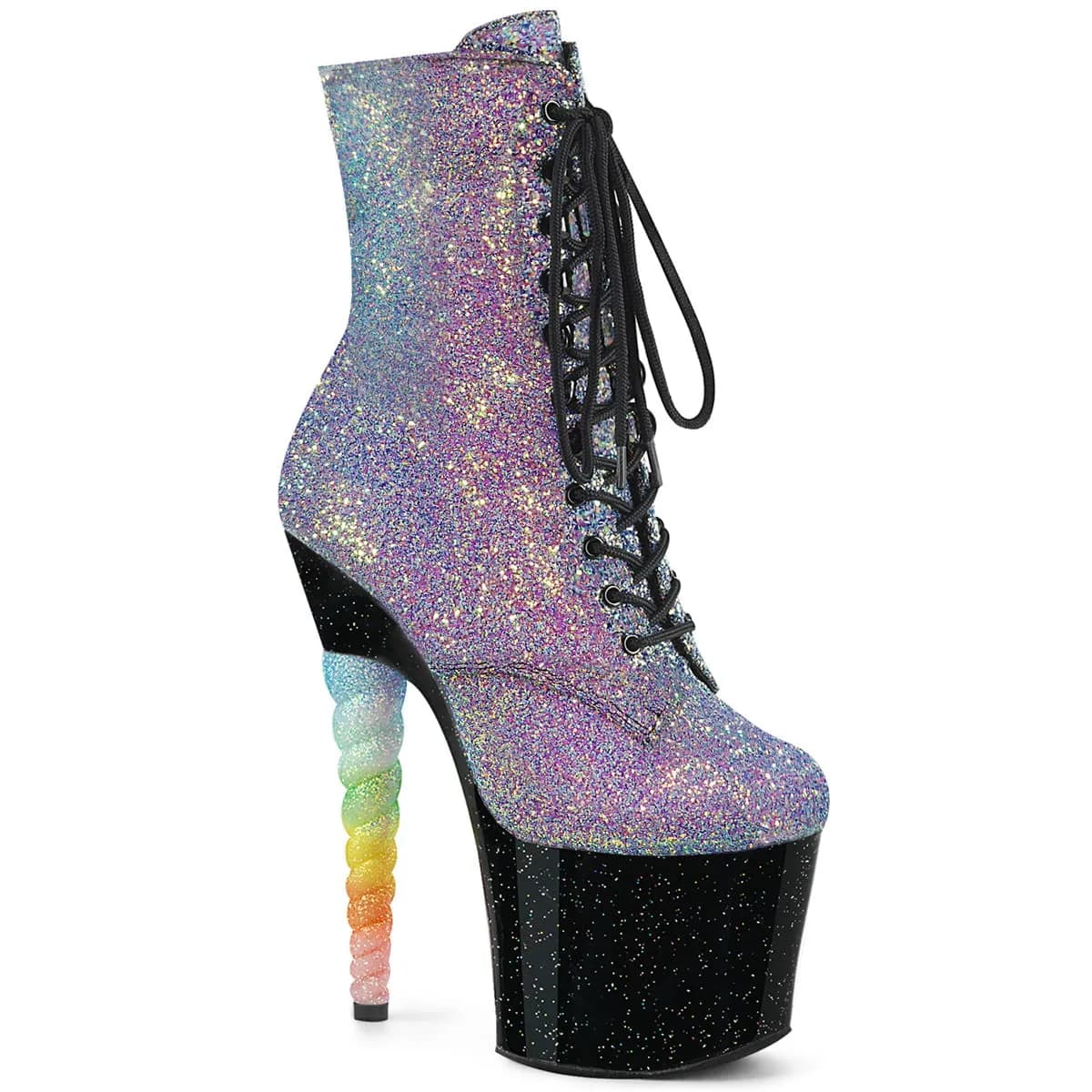 Pleaser UNICORN-1020G Damen Stiefelette Lila Blau EU 35