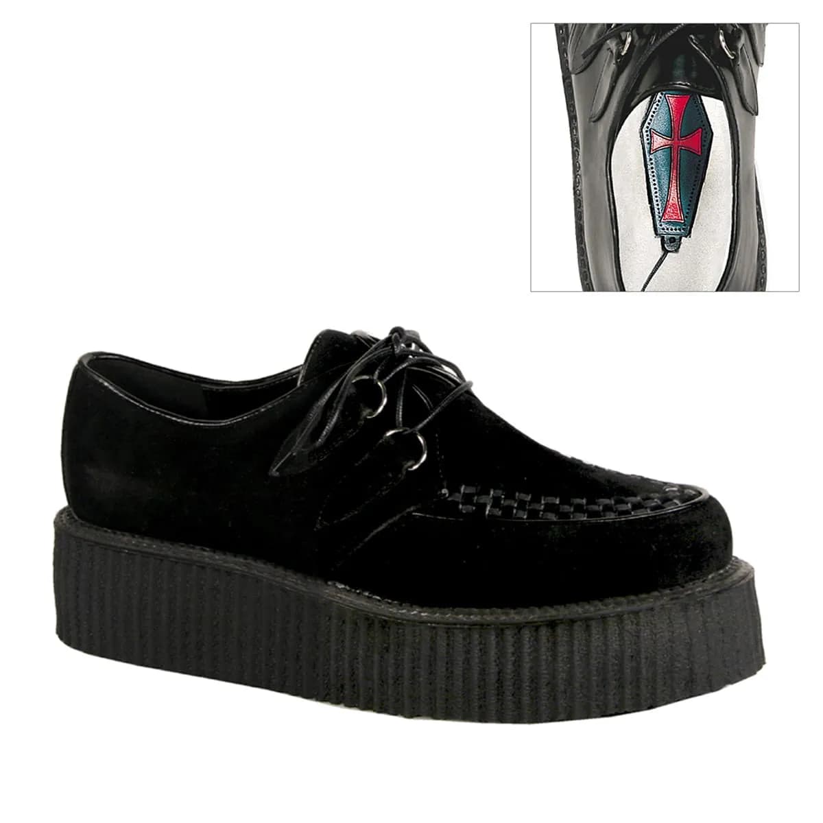 DemoniaCult V-CREEPER-502S Unisex Creeper Schwarz  EU 43