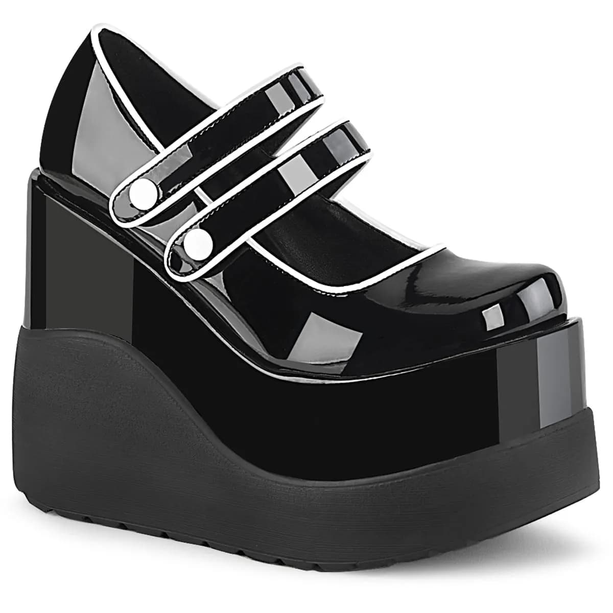 DemoniaCult VOID-37 Damen Sandale Schwarz Lack EU 38