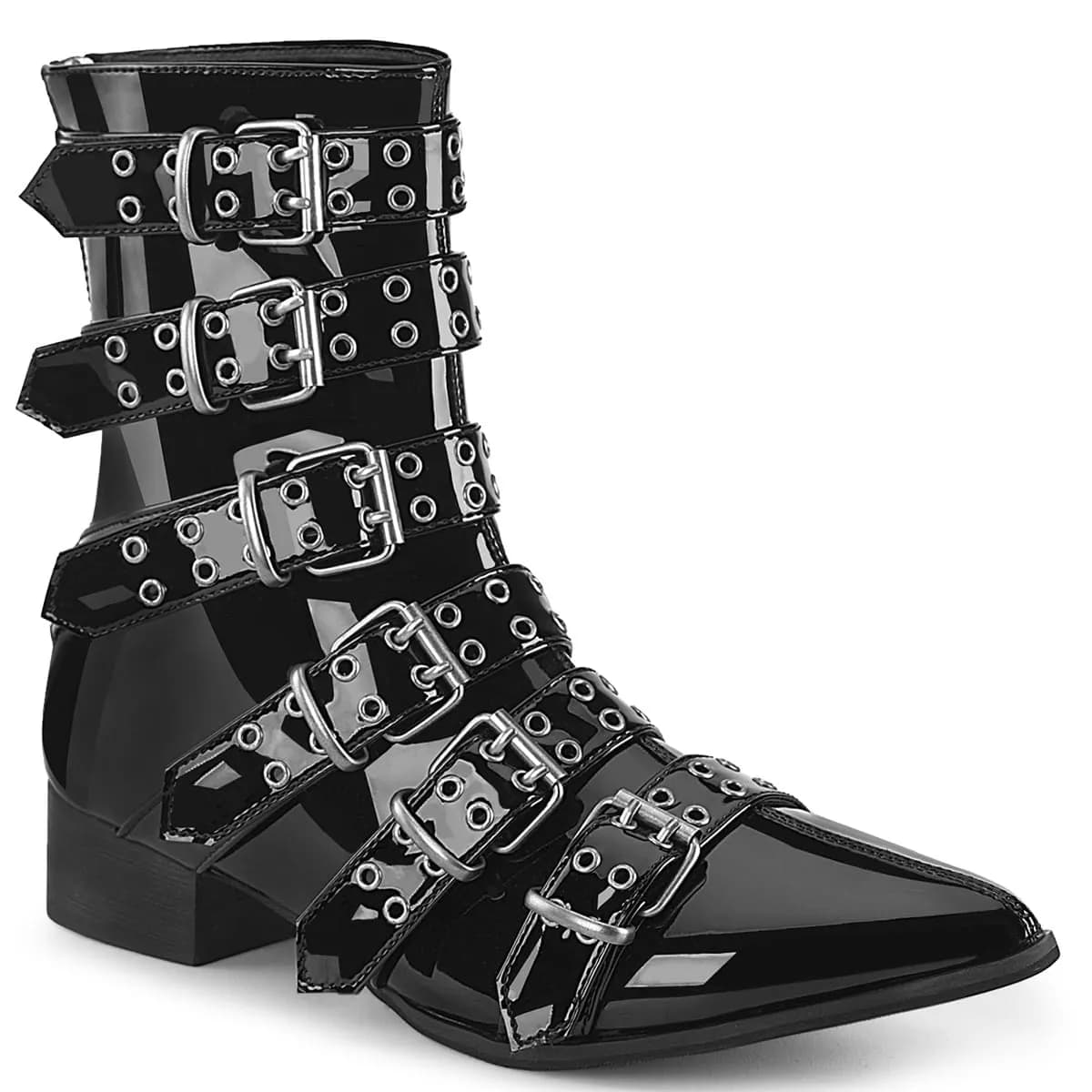 DemoniaCult WARLOCK-70 Unisex Stiefel Schwarz Lack EU 43