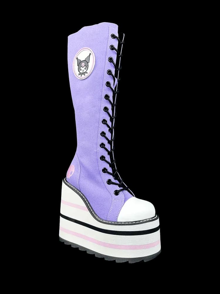 YRU Kuromi Plateau Boots Lavendel US12