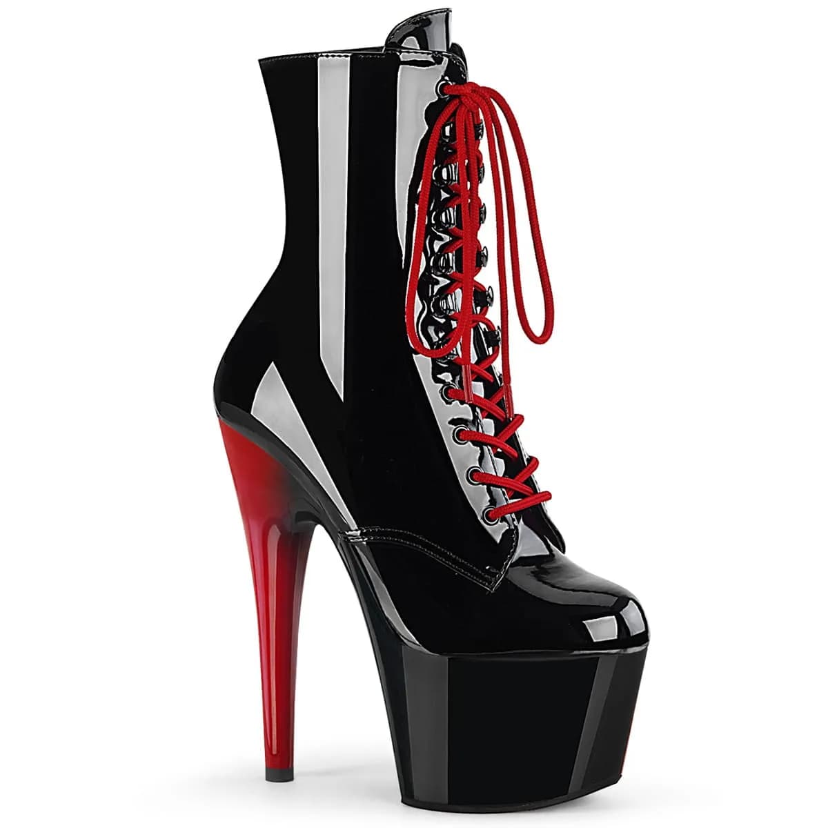 Pleaser ADORE-1020 Damen Stiefelette Schwarz Rot Schwarz EU 43