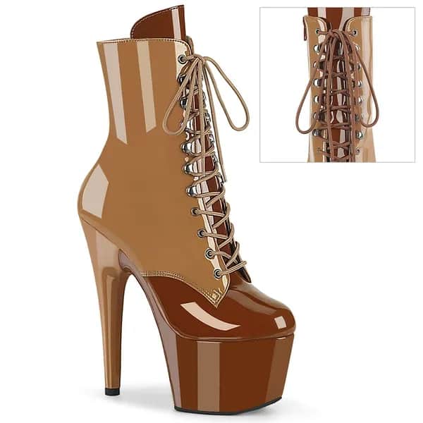 Pleaser ADORE-1020DC Damen Stiefelette Braun Beige EU 36