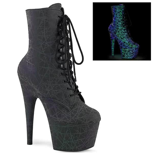Pleaser ADORE-1020REFL Damen Stiefelette Grün Lila EU 35