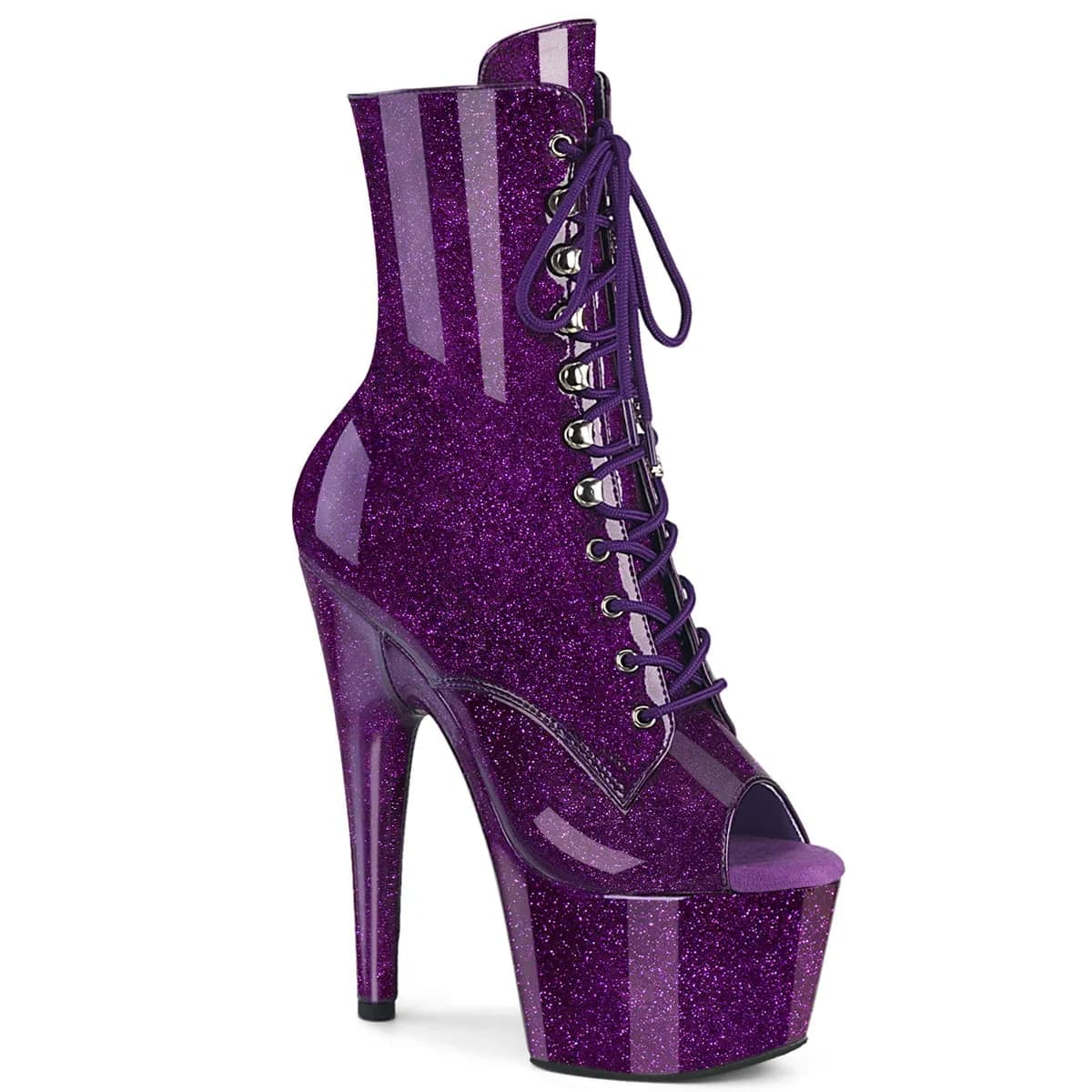 Pleaser ADORE-1021GP Damen Stiefelette Lila Lack EU 38