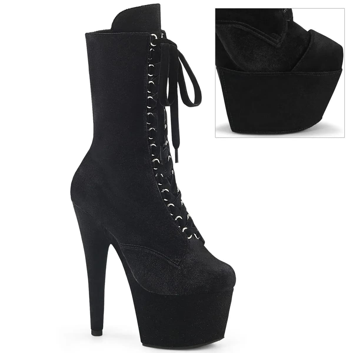 Pleaser ADORE-1045VEL Damen Stiefelette Schwarz EU 41