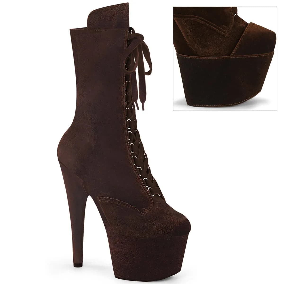 Pleaser ADORE-1045VEL Damen Stiefelette Braun EU 39