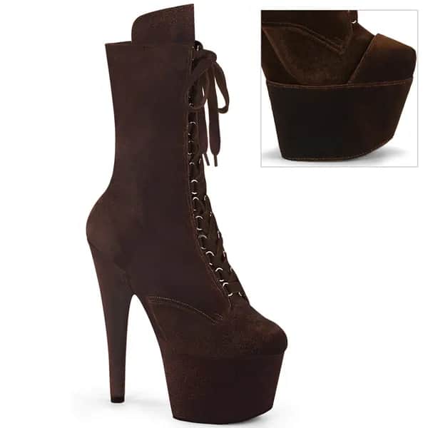 Pleaser ADORE-1045VEL Damen Stiefelette Braun EU 39