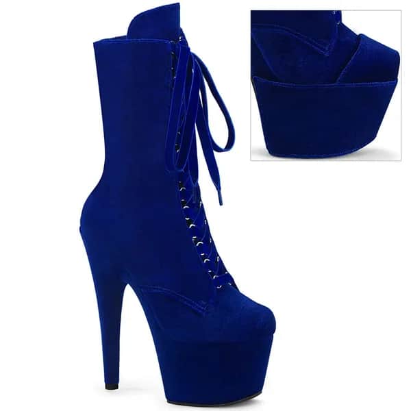 Pleaser ADORE-1045VEL Damen Stiefelette Dunkelblau EU 35