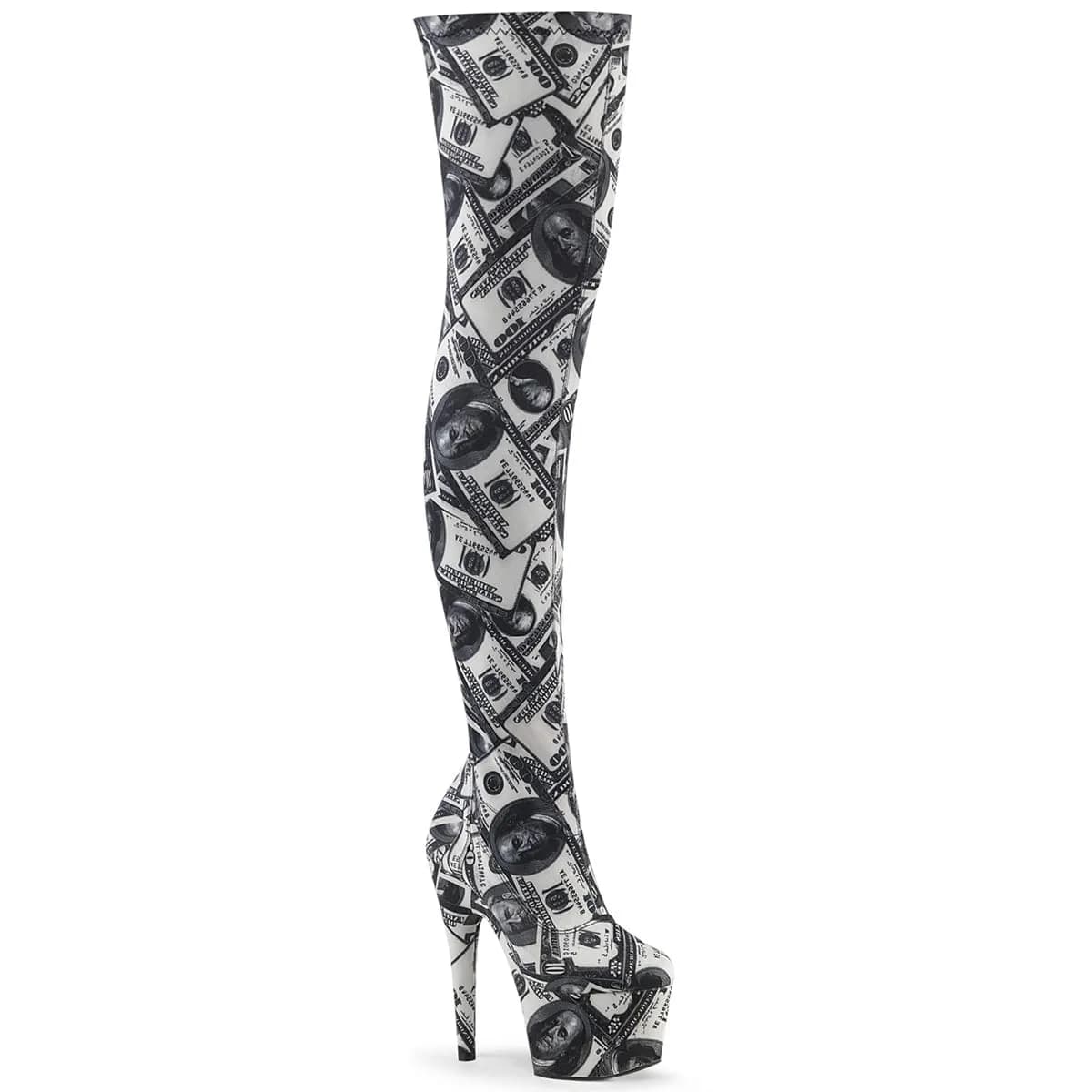 Pleaser ADORE-3000DP Damen Stiefel Weiß Schwarz EU 36