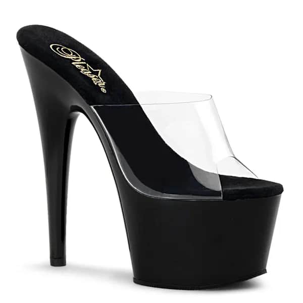 Pleaser ADORE-701 Damen Slipper Transparent Schwarz EU 42