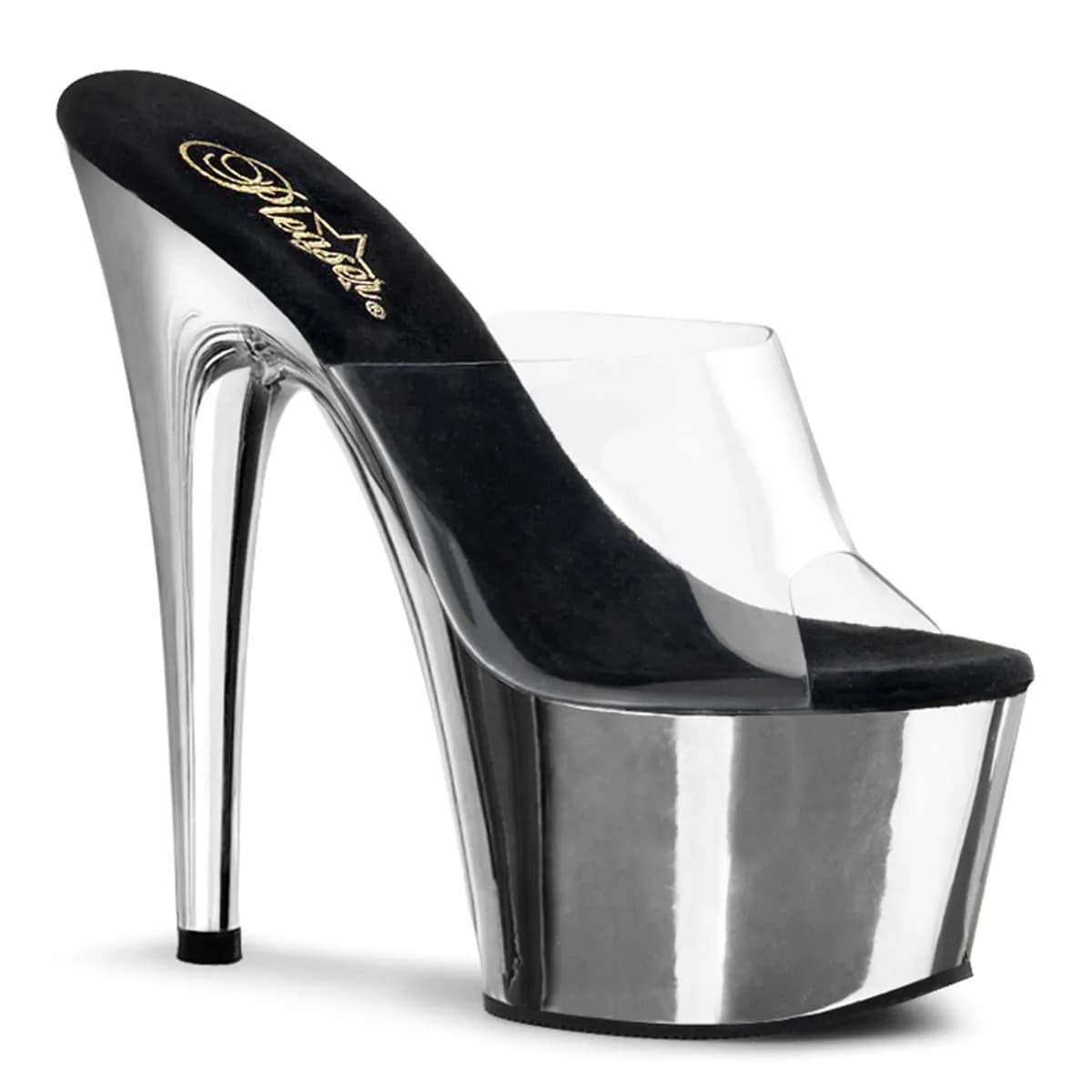 Pleaser ADORE-701 Damen Slipper Transparent Silber EU 40