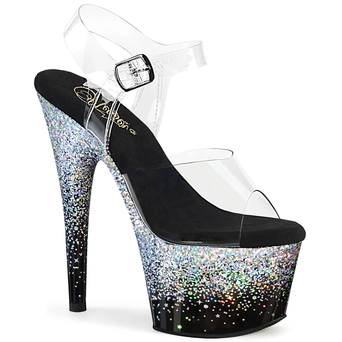 Pleaser ADORE-708SS Damen Sandale Transparent Silber EU 41
