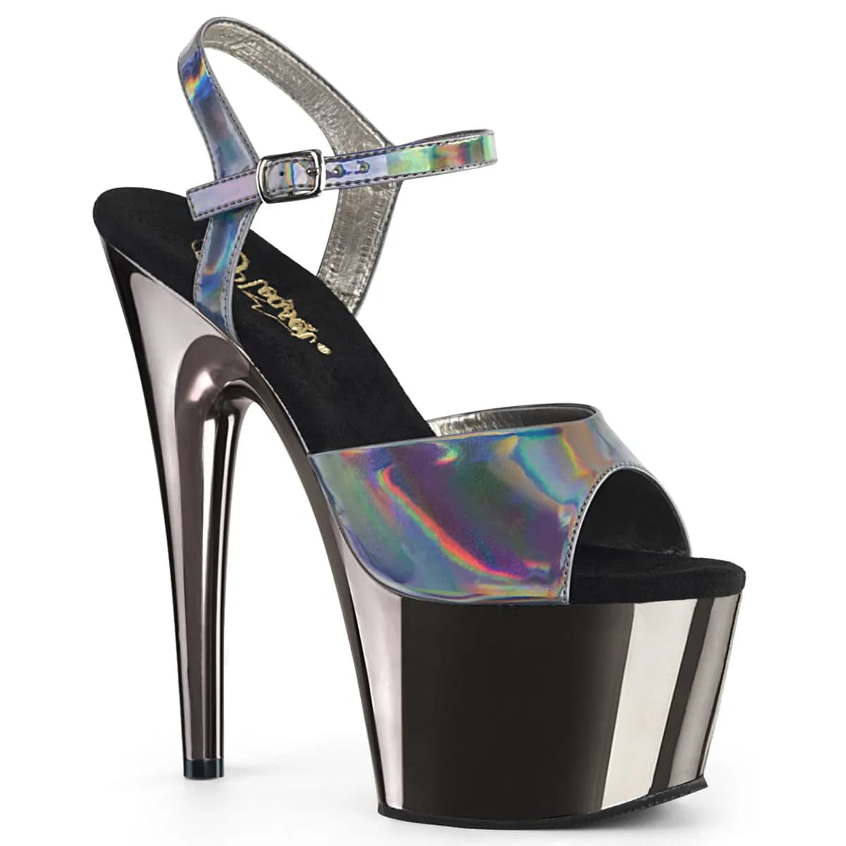 Pleaser ADORE-709HGCH Damen Sandale Silber Chrom EU 41