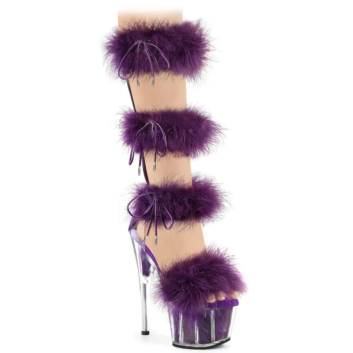 Pleaser ADORE-728F Damen Sandale Transparent Lila EU 41