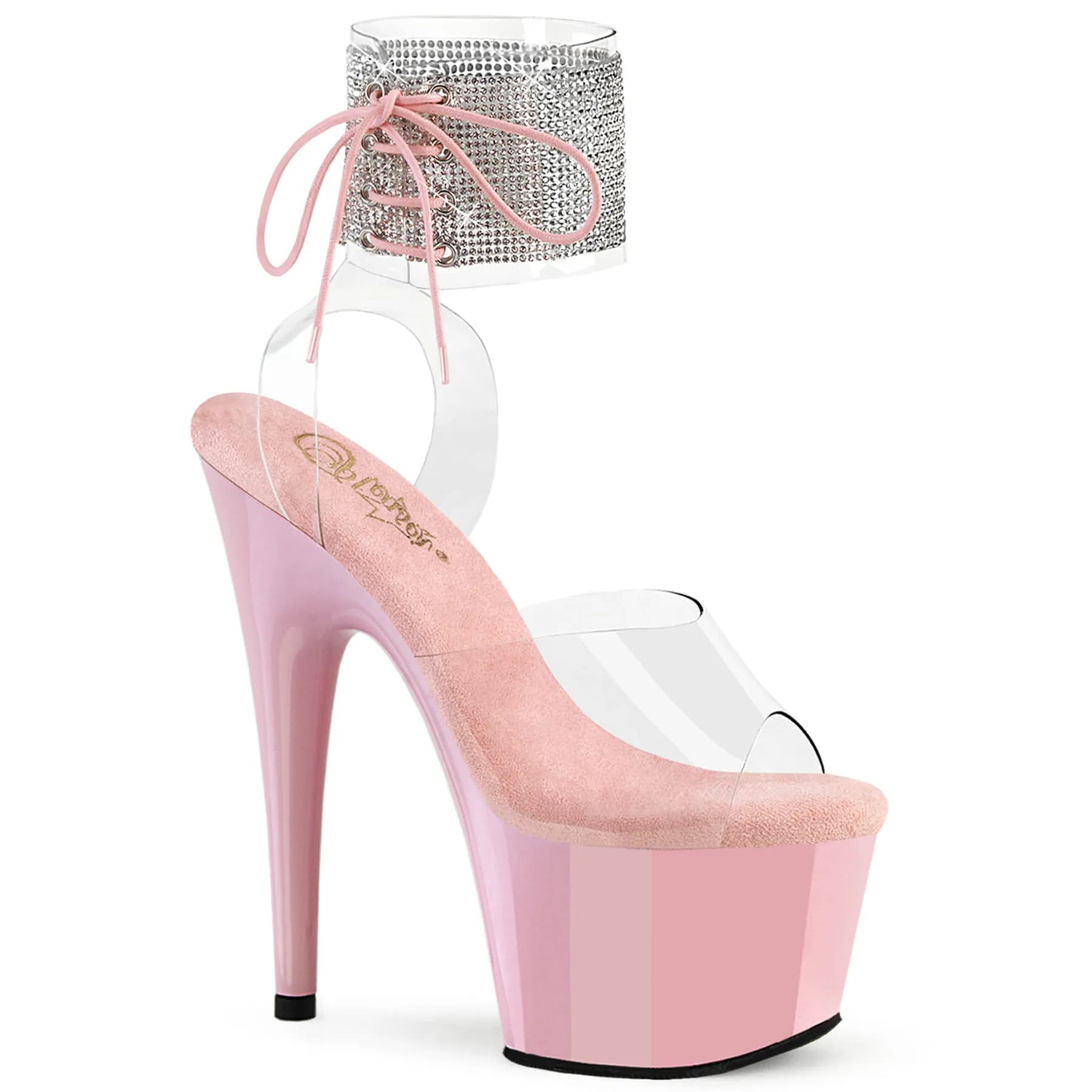 Pleaser ADORE-791-2RS Damen Sandale Transparent Rosa EU 35