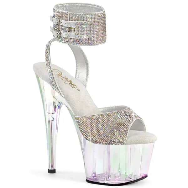 Pleaser ADORE-791HTRS Damen Sandale Silber EU 37