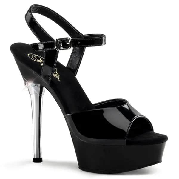 Pleaser ALLURE-609 Damen Sandale Schwarz Lack EU 43