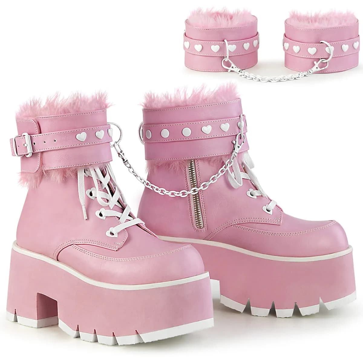 DemoniaCult ASHES-57 Damen Stiefel Rosa EU 38
