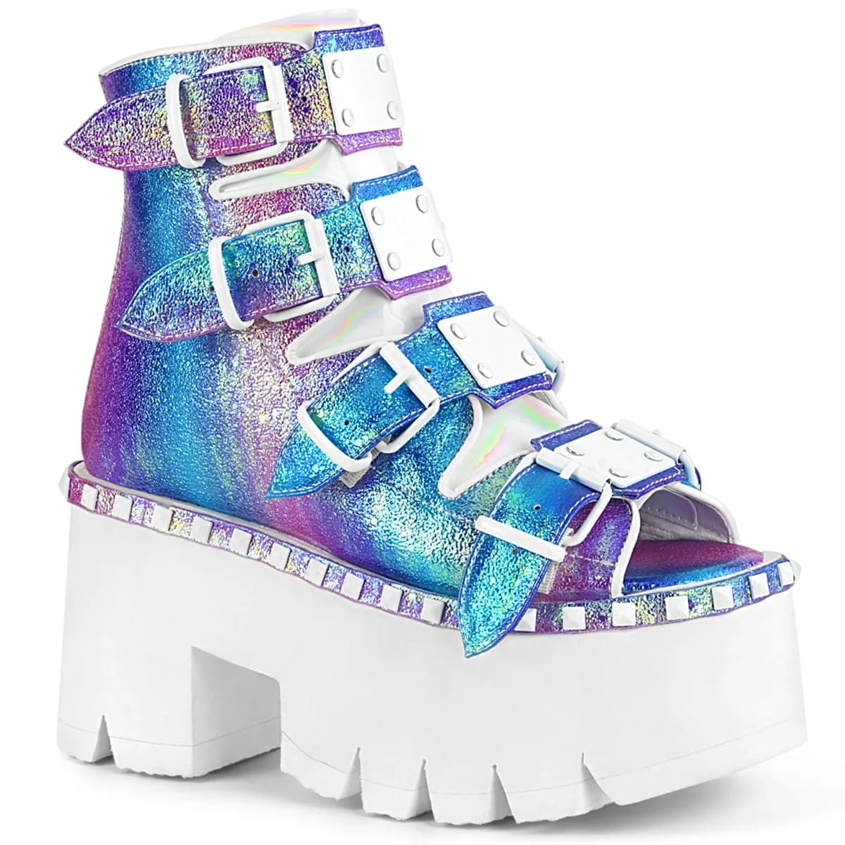 DemoniaCult ASHES-70 Damen Stiefelette Lila Mehrfarbig EU 39