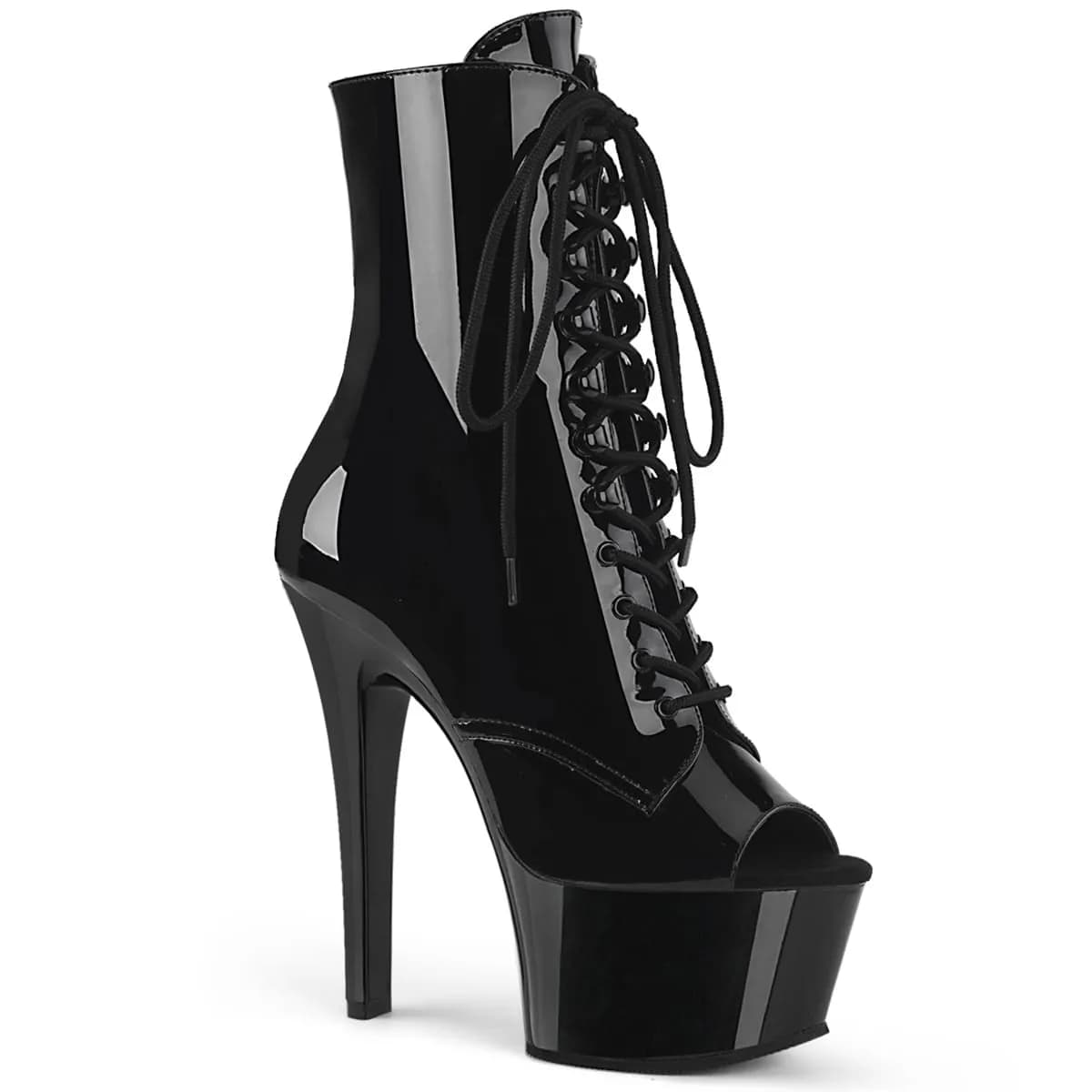 Pleaser ASPIRE-1021 Damen Stiefelette Schwarz Glanz EU 36