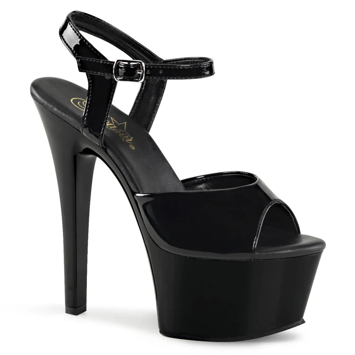 Pleaser ASPIRE-609 Damen Sandale Schwarz Glanz EU 42