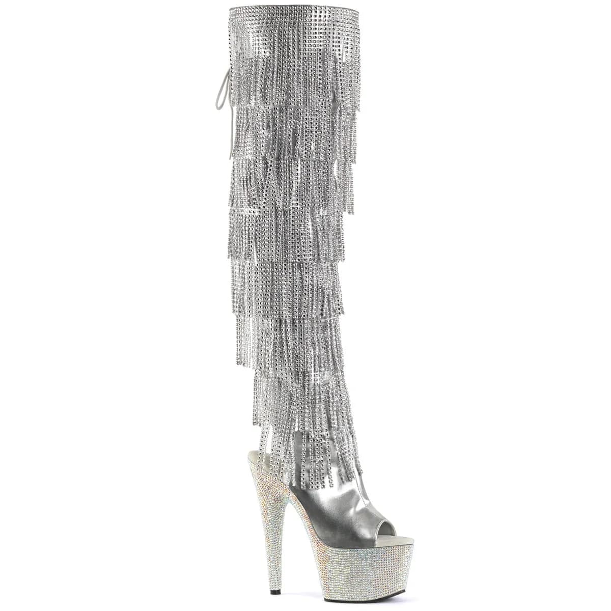 Pleaser BEJEWELED-3019RSF-7 Damen Stiefel Silber EU 35