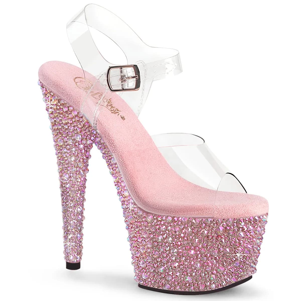 Pleaser BEJEWELED-708MS Damen Sandale Transparent Mehrfarbig EU 37