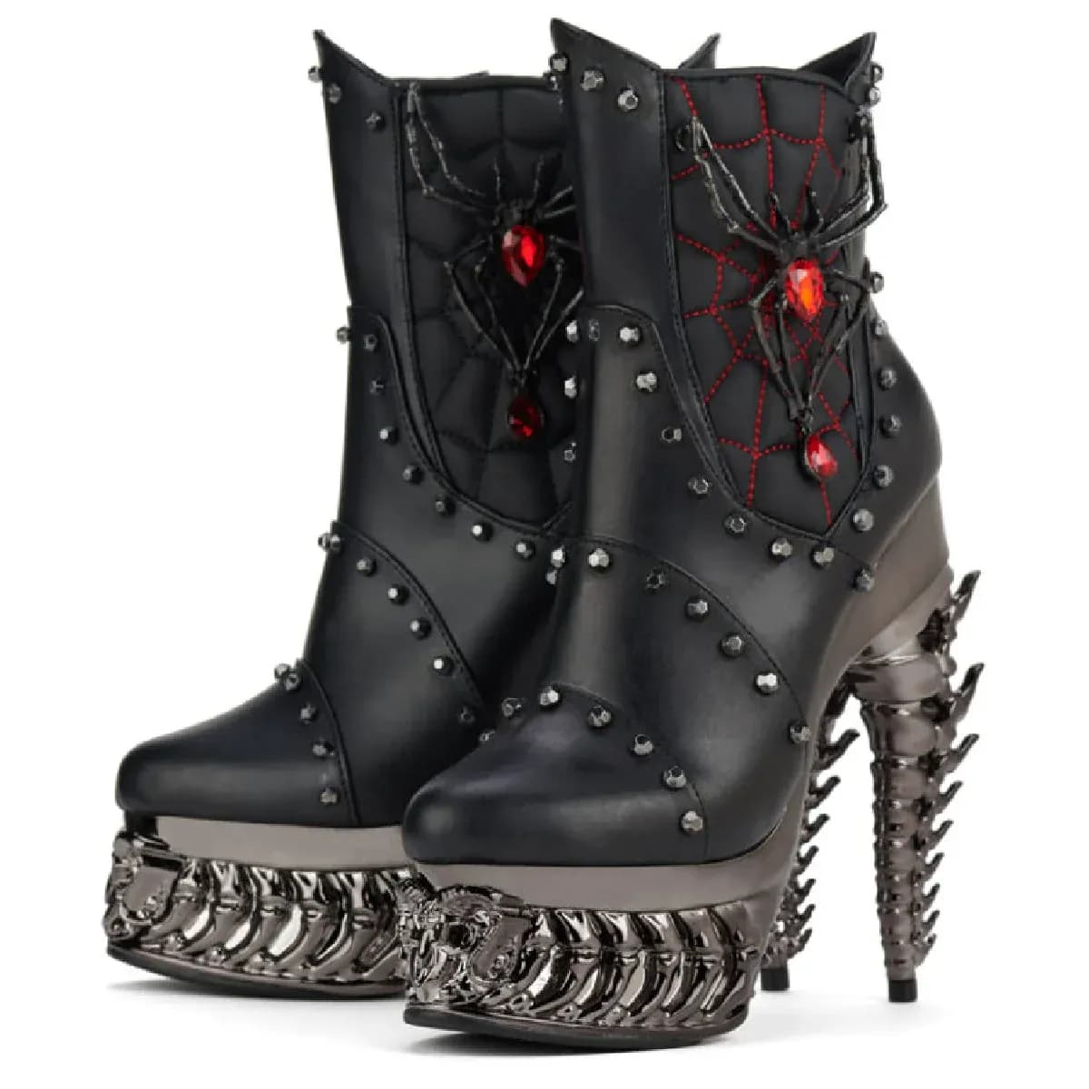 ALCHEMIE & HADES Black Widow Gotic Plateau Stiefelette Schwarz 42