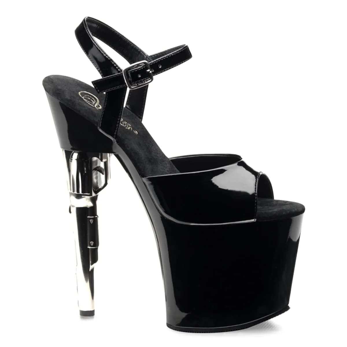 Pleaser BONDGIRL-709 Damen Sandale Schwarz Glanz EU 40