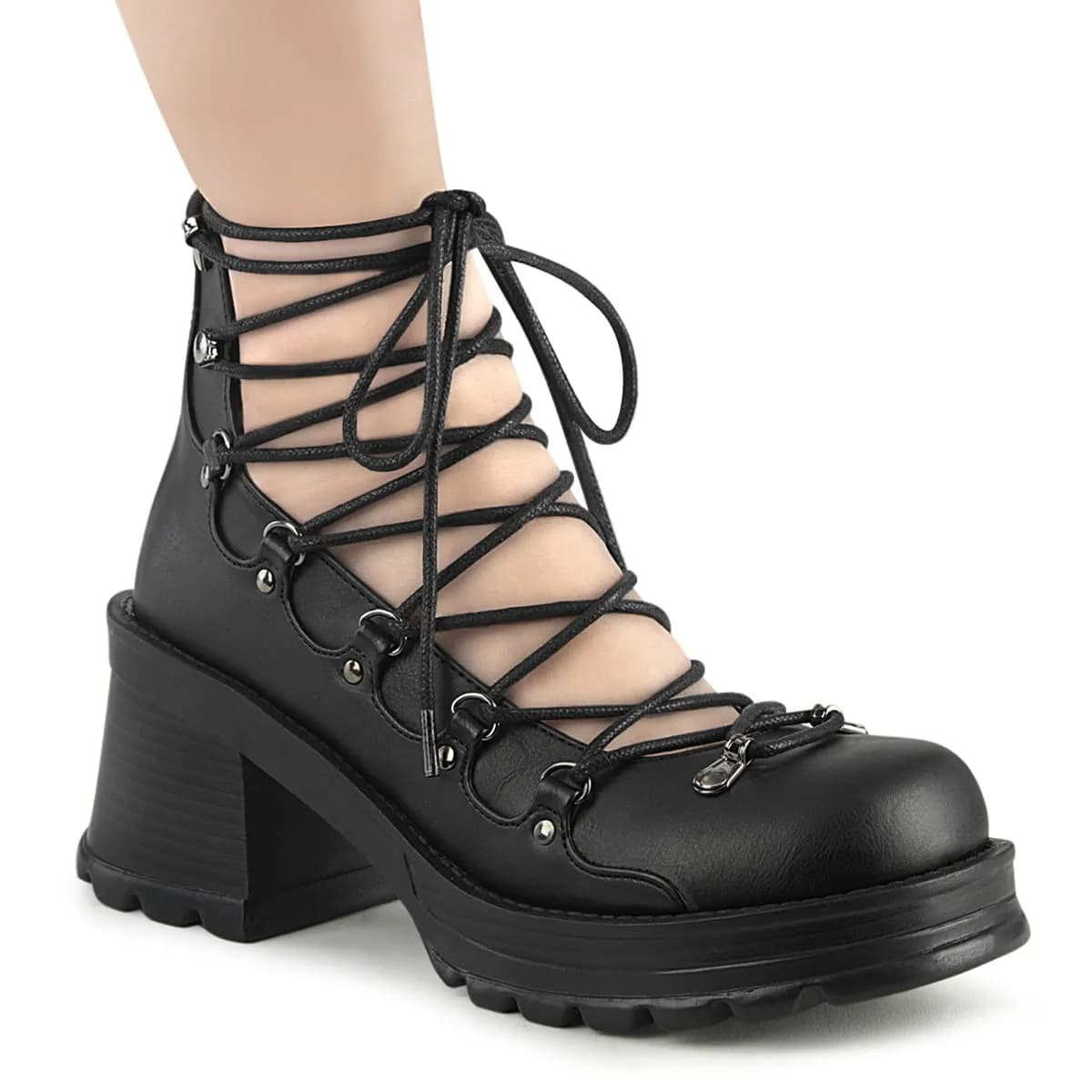 DemoniaCult BRATTY-32 Damen Sandale Schwarz EU 40